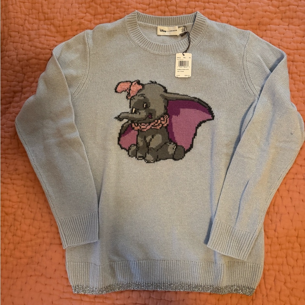 Disney x Chelsea28 Dumbo Intarsia Light Blue Sweater